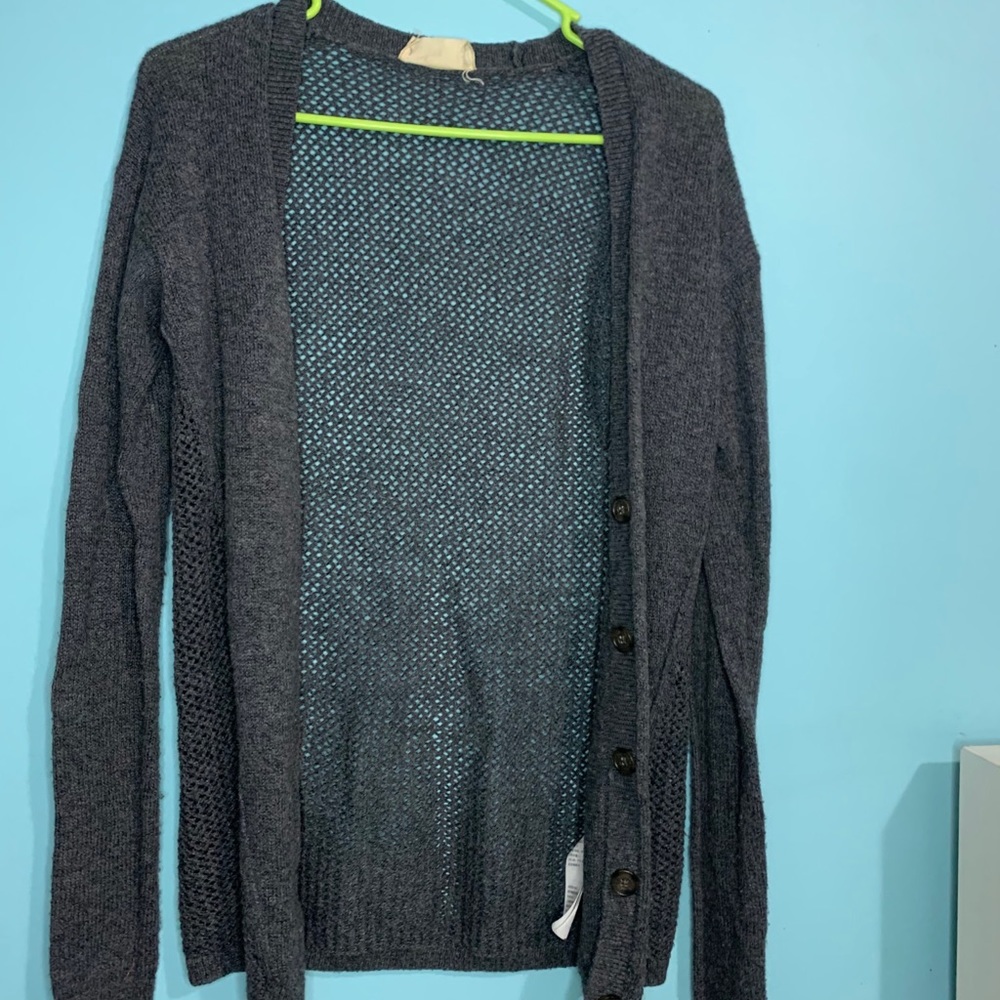 Dark grey cardigan with buttons